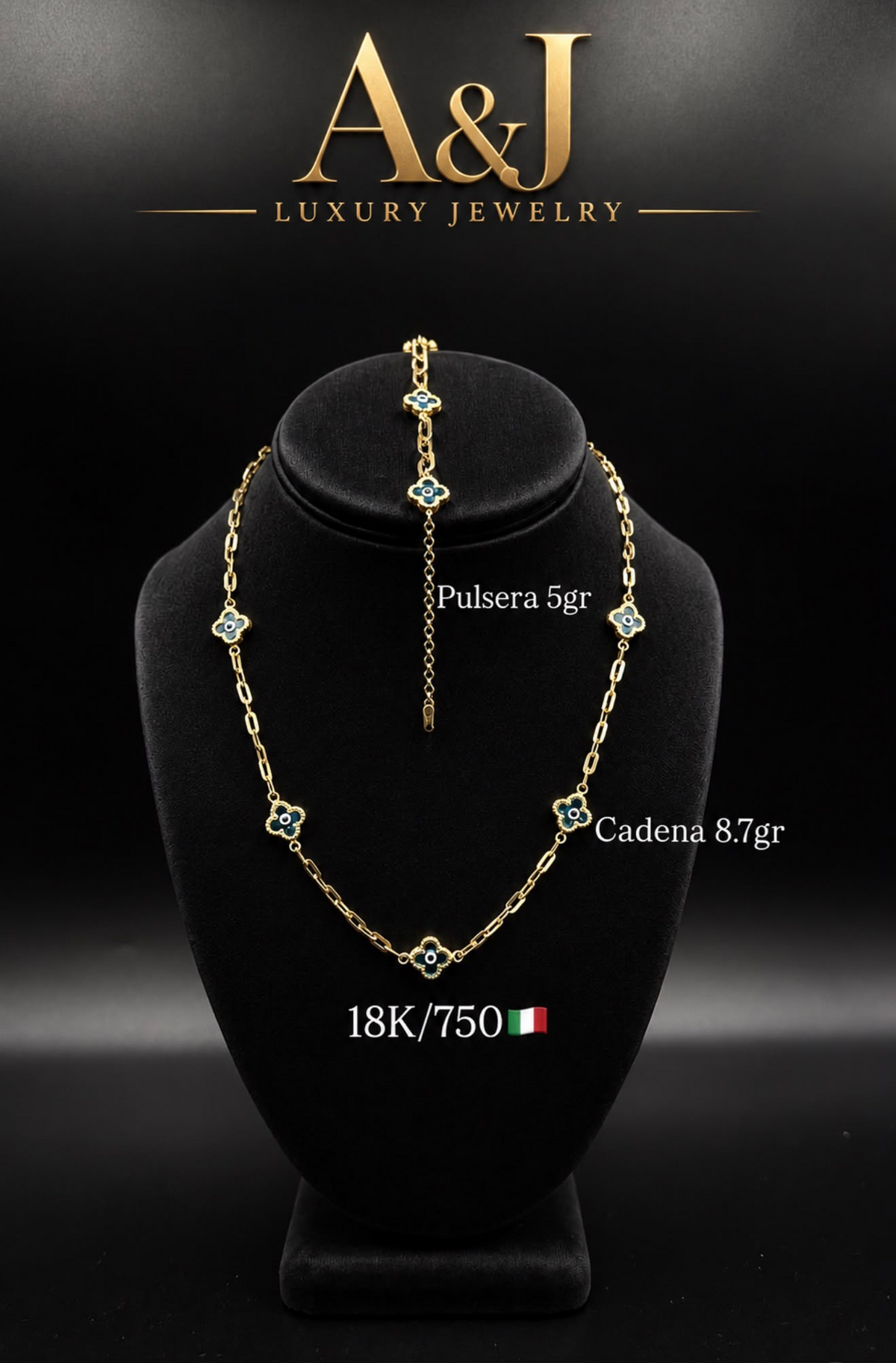 18K Italian Gold Paperclip Clover Chain | 8.7g