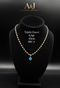 18K Italian Gold Gucci Link Clover Necklace | 6.5g | 45cm