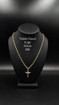 18K Italian Gold Gucci Link Crucifix Necklace | 11.1g | 60cm