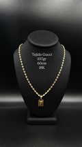 18K Italian Gold Gucci Link Religious Medal Necklace | 10.7g | 60cm
