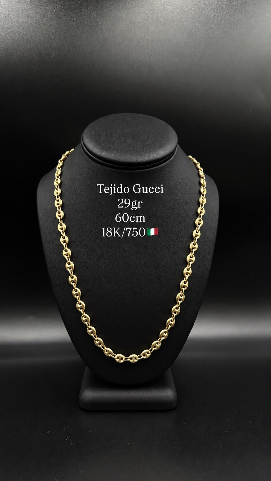 18K Italian Gold Gucci Link Chain | 29g | 60cm