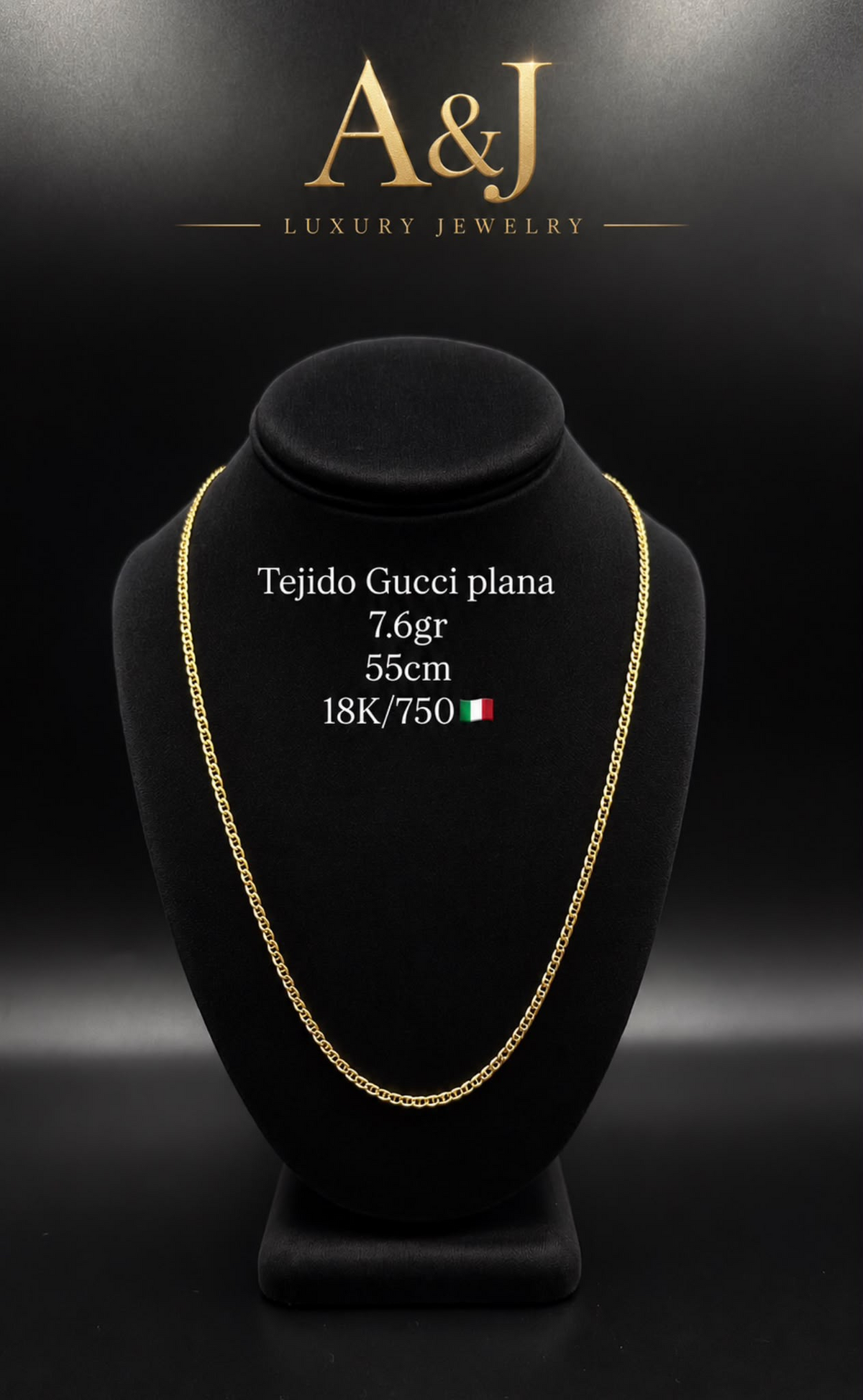 18K Italian Gold Flat Gucci Chain | 7.6g | 55cm